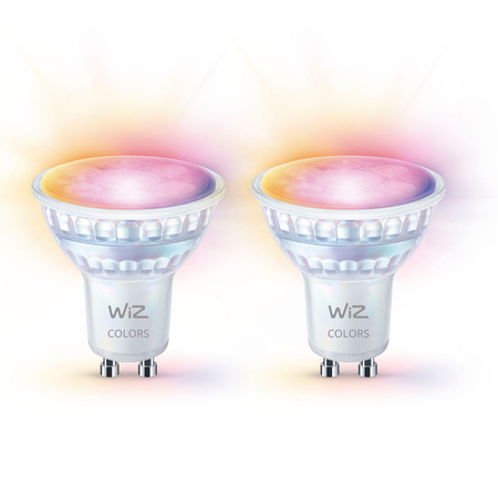 2x Żarówka LED GU10 Reflektor PAR16 4.7W = 50W 345lm 2200-6500K RGB + TW Inteligentna SMART WiFi Bluetooth Aplikacja WiZ