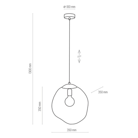 Lampa Sufitowa Wisząca SOL TRANSPARENT Zwis Srebrna Szklana Nowoczesna E27 4262 TK Lighting