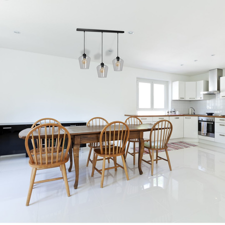 Lampa wisząca SANTIAGO 3xE27 Klosz Transparentne Szkło MLP6608 Metal + Szkło