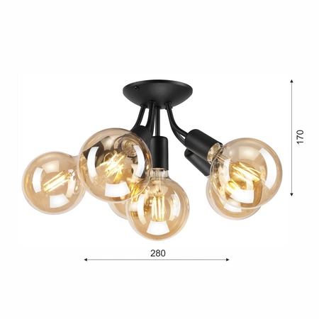 Lampa Sufitowa VIGGO 6xE27 Czarna LM-6.122 Lamkur