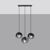 Lampa Sufitowa Wisząca Zwis 3x E27 Kulista Czarna Nowoczesna Tulos Sollux