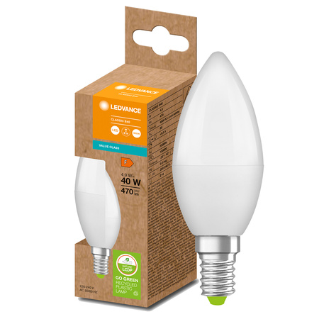 Żarówka LED PCR E14 B40 4.9W = 40W 470lm 4000K 200° Eco Recykling Ciepła LEDVANCE