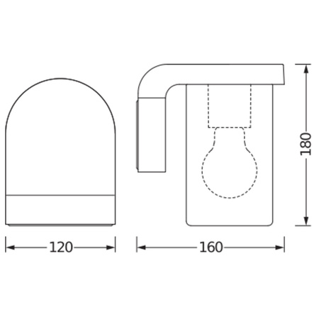 Kinkiet Ogrodowy Lampa Elewacyjna Zewnętrzna E27 Szary IP44 Endura Osram