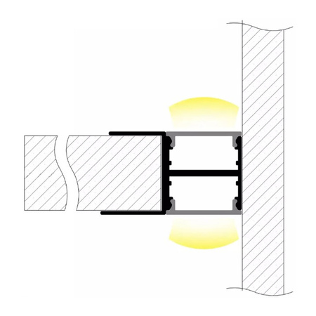 Profil Meblowy Aluminiowy Anodowany do taśm LED KM48 Srebrny Regałowy Nawierzchniowy 1m