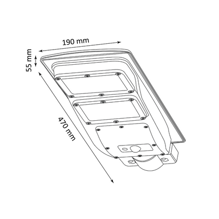 Naświetlacz LED 168-650lm 6000K IP65 6W Solarny Czarny z Czujnikiem Ruchu i Zmierzchu + Pilot STREET-6 GOLDLUX