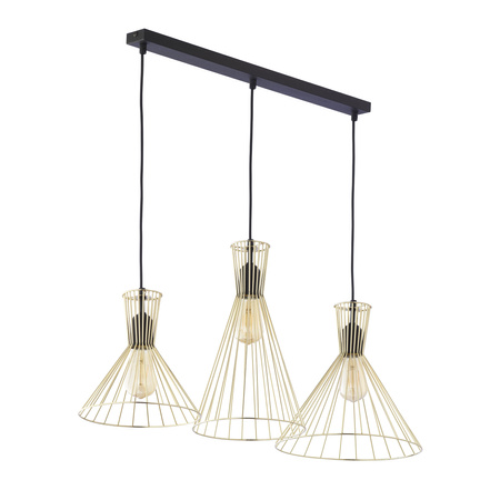 Lampa Sufitowa Wisząca SAHARA Żyrandol Czarno-Złota Nowoczesna 3xE27 3352 TK Lighting