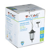 Lampa Ogrodowa Wisząca E27 Na łańcuchu Czarny mat VT-752 V-TAC
