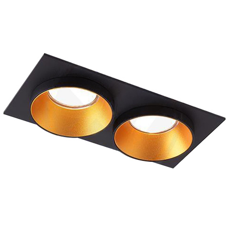 Oprawa podtynkowa podwójna SPOT 2x GU10 prostokątna czarna złota