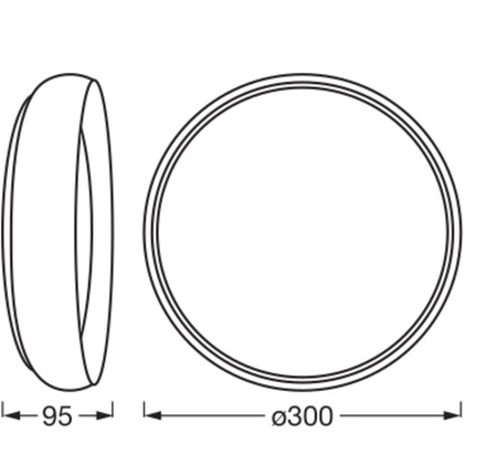 Plafon LED Lampa Sufitowa Natynkowa 16W 1000lm 3000K Ciepła Ściemnialna Czarny Biały 30cm Orbis Ledvance