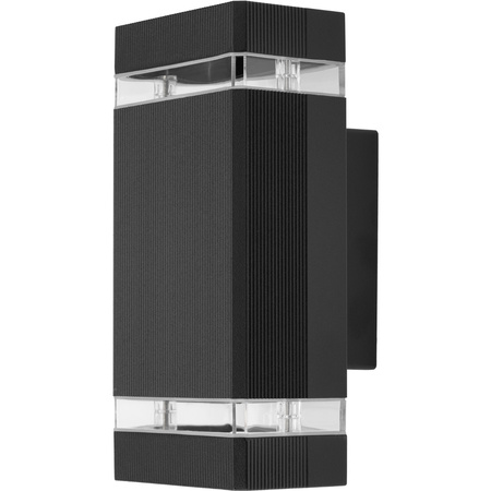 Lampa Ogrodowa Kinkiet Elewacyjny góra dół GU10 Czarny Aluminium HEDERA LUMILED