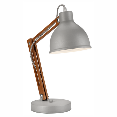 Lampa Stołowa Biurkowa Nocna MARCELLO E27 Brązowa Srebrna Loftowa LN-1.96 Lamkur