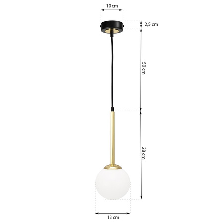 Lampa wisząca czarny mosiądz MiLAGRO PARMA 1x E14