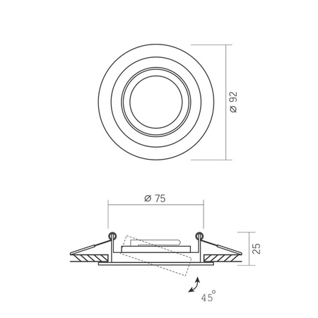 Oprawa Podtynkowa Wpuszczana 1x GU10 Czarna Videx