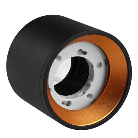 Oprawa Natynkowa LED GOLDA Halogenowa Sufitowa GX53 Tuba Okrągła Czarno - Złota