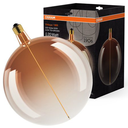 Żarówka LED Dekoracyjna E27 4.8W = 20W 200lm 1800K Ciepła 320° Bursztynowa Filament Ściemnialna Vintage 1906 Osram
