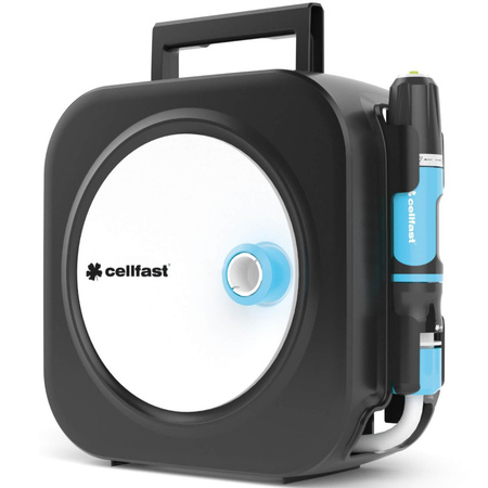 Zwijacz na Wąż Ogrodowy z Wężem 3/8" 10m Końcówki + Zraszacz Zestaw ERGO XS CELLFAST