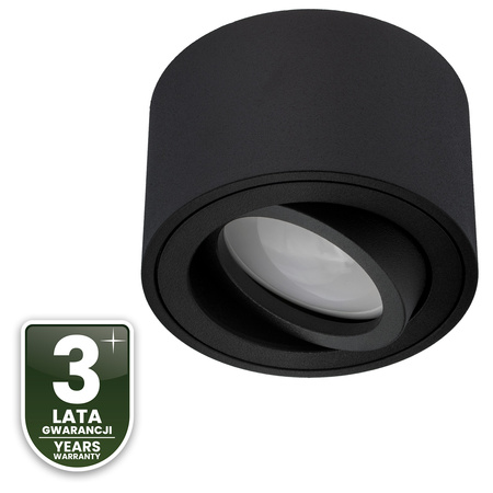 Oprawa Natynkowa HALOGENOWA Tuba Spot Ruchoma Okrągła Czarna 50mm + Wkład LED 5W 6500K AMAT-S LUMILED