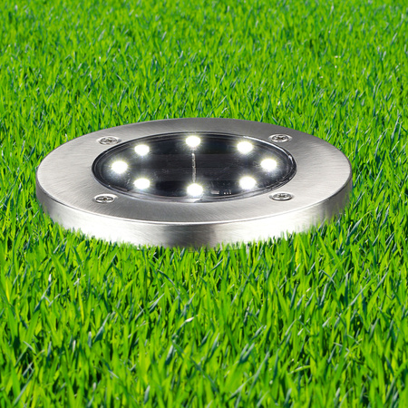 Lampa Solarna Punktowa Spot Srebrna IP44 z Czujnikiem Zmierzchu Solly Sanico Goldlux