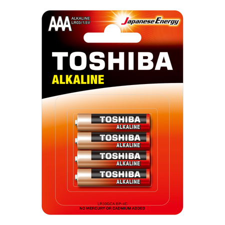 Baterie Alkaliczne TOSHIBA RED ALKALINE LR03 AAA 1,5V Blister 4szt