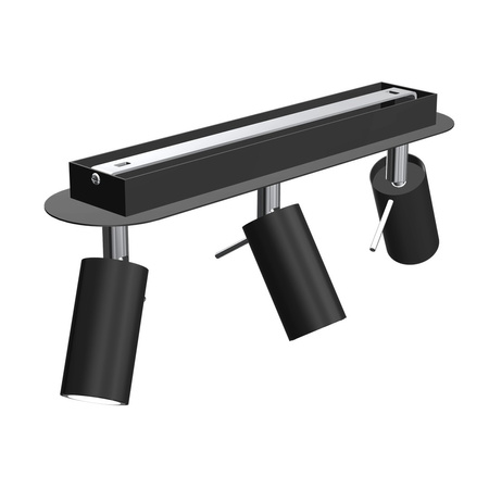 Lampa Sufitowa PRESTON Czarna Chrom 3x mini GU10 Milagro