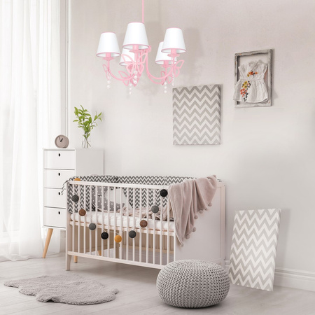 Lampa Sufitowa Żyrandol CHARLOTTE Różowa 5xE14 Milagro