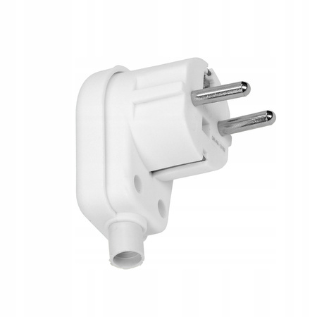 Wtyczka Elektryczna Kątowa Wtyk UNI-SCHUKO z Uziemieniem Rozbieralna Biała ORNO