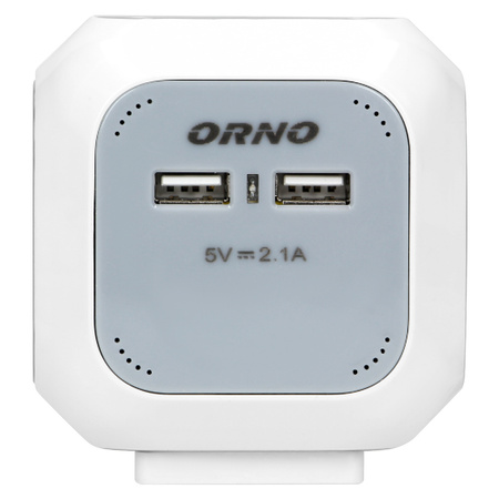 Przedłużacz Sieciowy Kostka 2P+Z 4x gniazdo + 2x USB z Uziemieniem Listwa Przewód 1,4m 16A