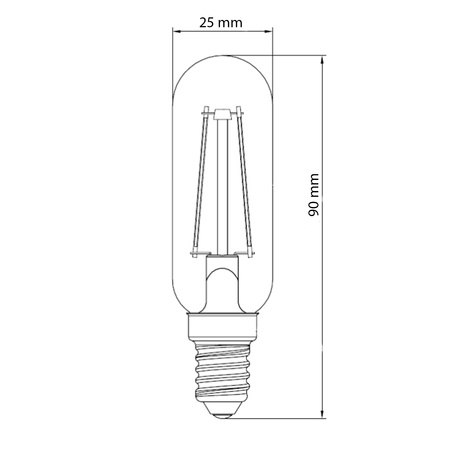 Żarówka LED E14 T25 4,5W = 40W 470lm 2700K Ciepła Filament TOSHIBA