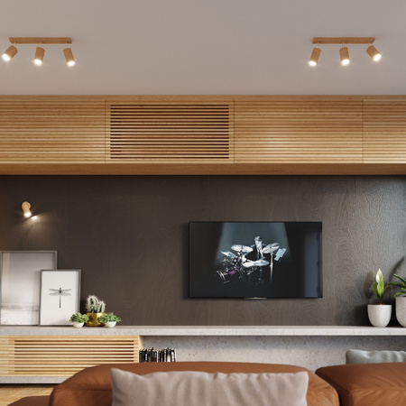 Lampa Sufitowa Oprawa Natynkowa SPOT TUBA Reflektor 6x GU10 Tubularna Brązowa Skandynawska Berg Sollux