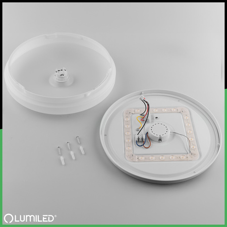 Plafon LED Lampa Sufitowa Natynkowa 18W NOTUS 2 Okrągły Czujnik Ruchu IP44 33 cm LUMILED