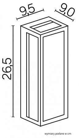 Lampa Ogrodowa Zewnętrzna Elewacyjna KINKIET LED Porto M1976 E27 Su-Ma