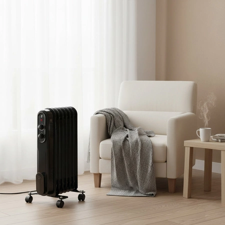 Grzejnik Olejowy 1500W Regulowany Termostat Biały Sanico Goldlux