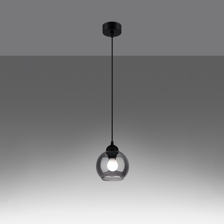 Lampa Sufitowa Wisząca Zwis E27 Żyrandol Kulista Czarna Nowoczesna Alino Sollux