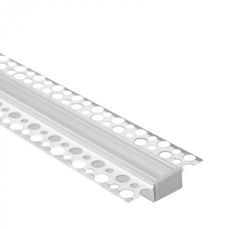 Profil Aluminiowy LED do Płyt GK Gipsowych REGIPS Szeroki Wpuszczany Podtynkowy Anodowany 2m z Kloszem Przezroczystym do Taśm LED + Zaślepki seria GPS Ecolight
