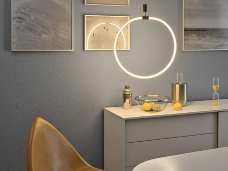 Lampa Sufitowa Wisząca Dekoracyjna LED 18W 2000lm 3000K Ciepła Ściemnialna Zwis Szary Decor Ledvance