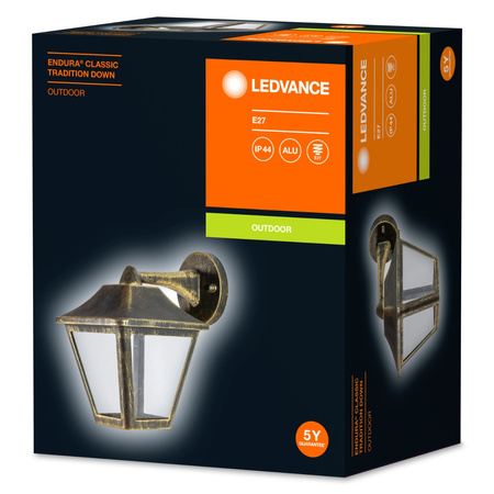 Lampa Ogrodowa Zewnętrzna Kinkiet Elewacyjny LED E27 IP44 Czarny Endura Ledvance