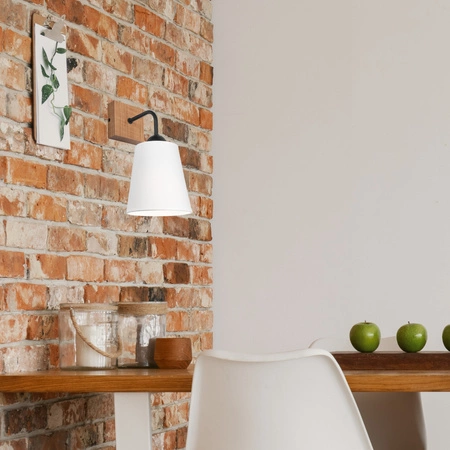 Lampa Ścienna Kinkiet LULA E27 Biały Dębowy KM-1.200 Lamkur