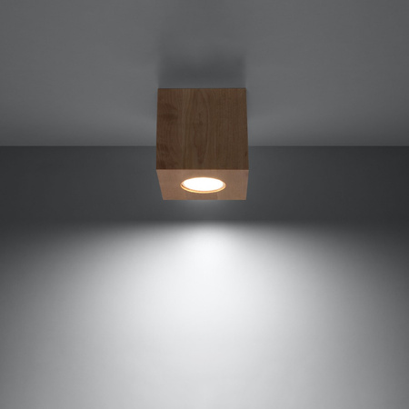 Lampa Sufitowa Oprawa Natynkowa GU10 Kwadratowa Brązowa Skandynawska Quad Sollux