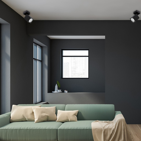 Kinkiet Sufitowy Lampa Ścienna Reflektor GU10 QUANTUS Czarna