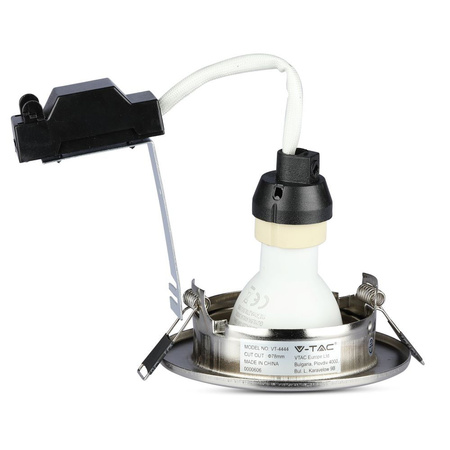3x Oprawa podtynkowa wpuszczana Satynowy Nikiel + Żarówka LED GU10 5W 4000K VT-4444 V-TAC