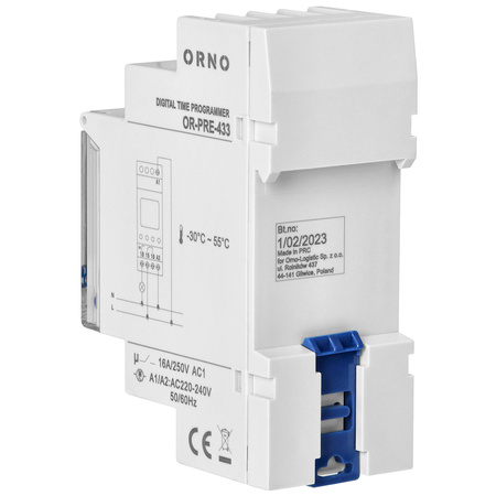 Programator Czasowy Włącznik Wyłącznik LCD Cyfrowy 52 Programy OR-PRE-433 ORNO