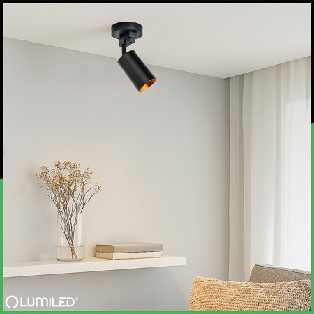 ZESTAW LUMILED SZYNA HUMA CZARNY + REFLEKTOR SZYNOWY SAGI CZARNO-ZŁOTY