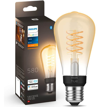 Żarówka LED Edison E27 ST64 7W 2100K Ciepła Filament PHILIPS HUE White Bluetooth Zigbee