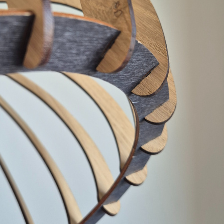 Lampa Wisząca Sufitowa TUCCI E27 Czarna Drewniana LM-1.229 Lamkur