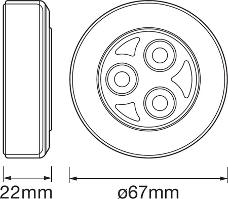 Lampka PODSZAFKOWA przenośna MEBLOWA LED 0,23W 10lm 7000K Zimna LEDVANCE DOT-it Classic