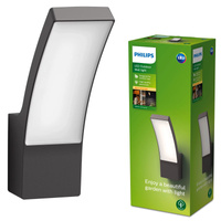 Kinkiet Ogrodowy Lampa Elewacyjna Zewnętrzna LED 12W 1100lm 2700K IP44 Antracyt Splay Philips