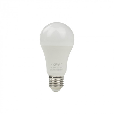 Żarówka LED A60 E27 15W 1350lm 6500K Zimna Ecolight