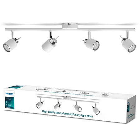 Lampa Sufitowa Reflektor Natynkowy 4x GU10 Biała Meranti Philips