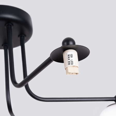 Lampa Wisząca Sufitowa Żyrandol 5x G9 Czarna Biała Astral French Sky SL.1663 Sollux