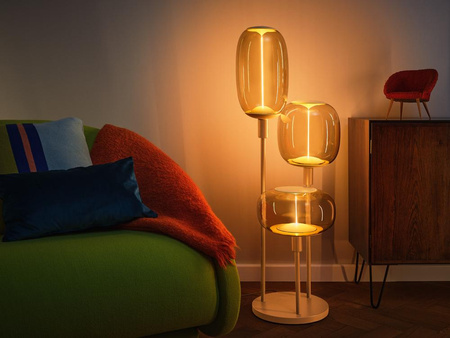 Lampa Stojąca Oprawa Ozdobna Podłogowa Dekoracyjna Vintage 3xE27 Beżowa Stick LEDVANCE